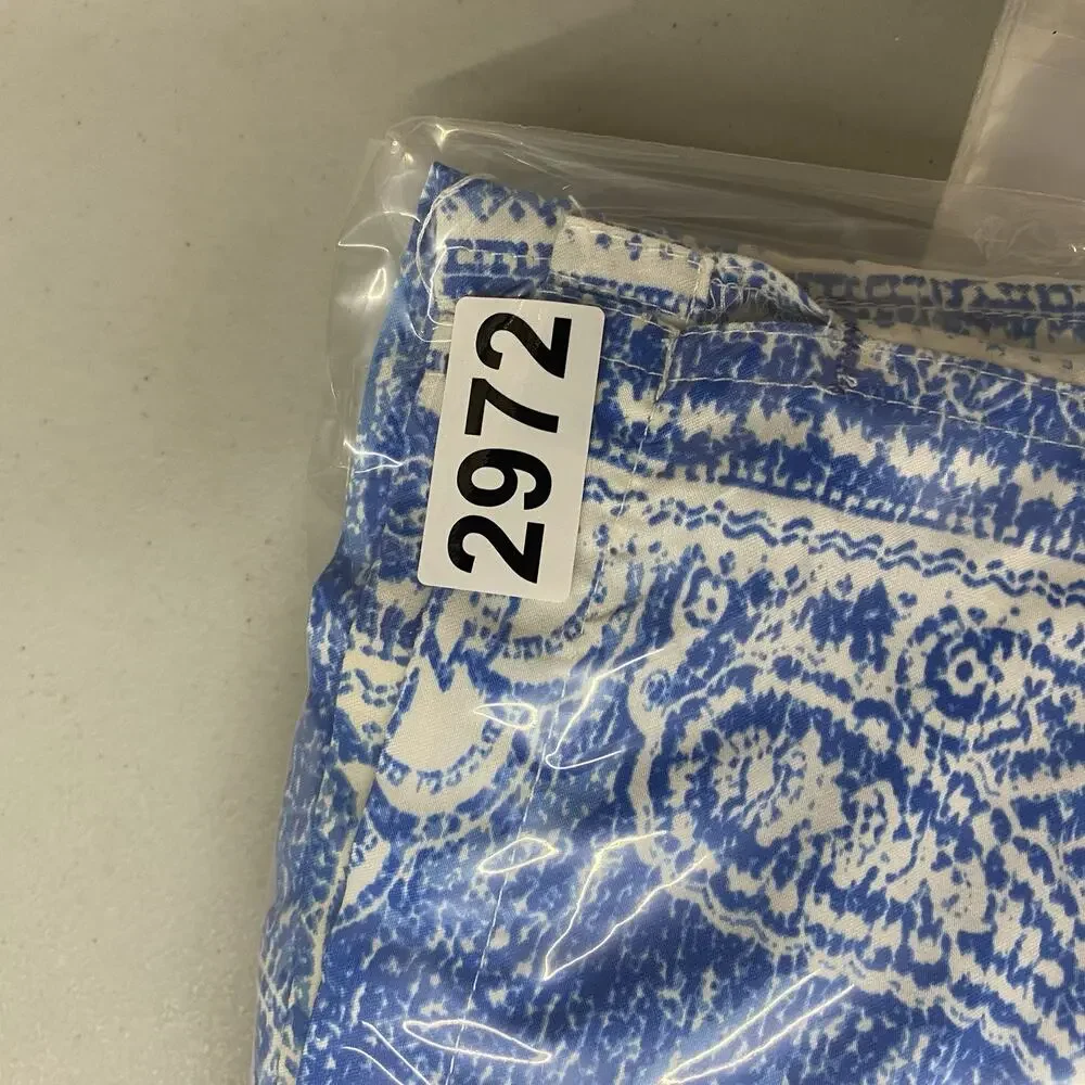 Peter Millar Men’s Swim Trunks Large Blue White Paisley Lined Beach Board Shorts